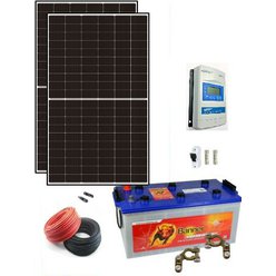 Solární ostrovní elektrárna 12V/760Wp + Sada SW1L na upevnění fotovoltaického panelu na střešní tašku
