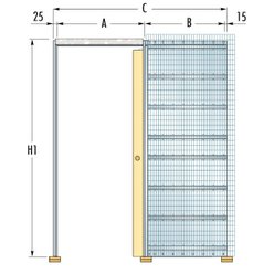Stavební pouzdro ECLISSE pro jednokřídlé dveře - Do zdiva - 90cm - 12,5cm
